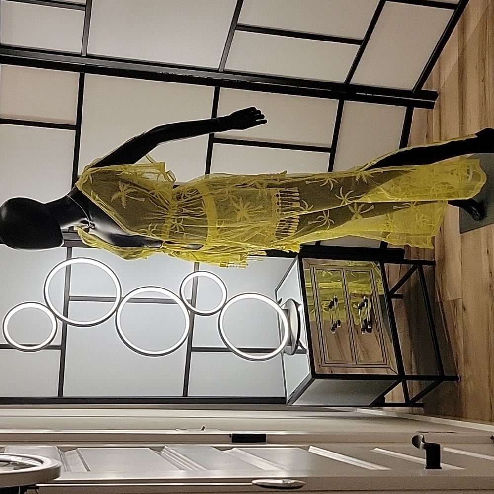 MIKEN Swim | 2-piece | Mesh Swimsuit Coverup | Sz. S | Mustard | NWOT + Swim top - Picture 8 of 17